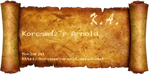 Korcsmár Arnold névjegykártya