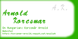 arnold korcsmar business card